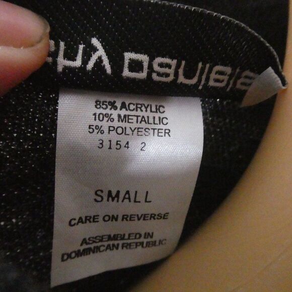 Cathy Daniels Vines Metallic 1/2 Short Sleeve Sweater Grey Silver Black Small - Picture 7 of 9